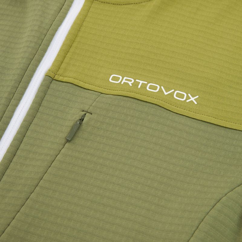 Men's ORTOVOX Fleece Light Grid Hooded wild herbs sweatshirt 3