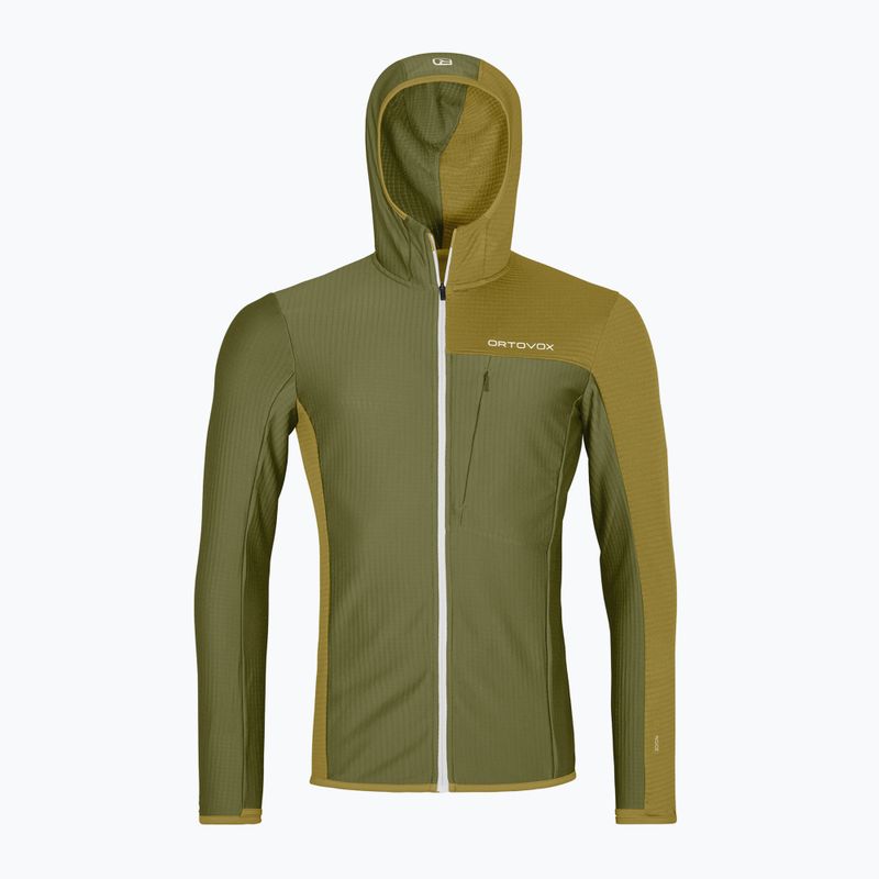 Men's ORTOVOX Fleece Light Grid Hooded wild herbs sweatshirt