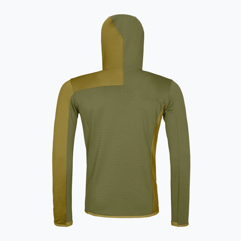 Men's ORTOVOX Fleece Light Grid Hooded wild herbs sweatshirt 2