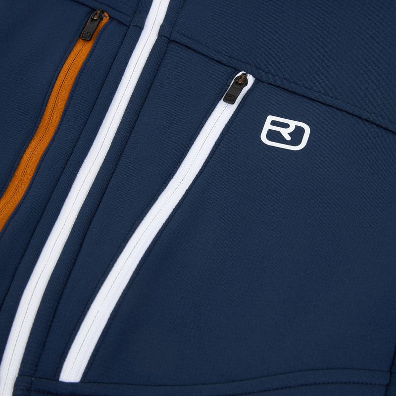 Men's ORTOVOX Fleece Grid Hoody deep ocean sweatshirt 3