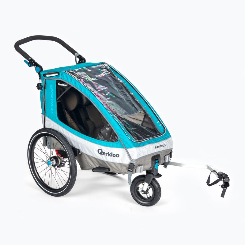 Qeridoo Sportrex1 single person bicycle trailer blue Q-SR1-21-P 2