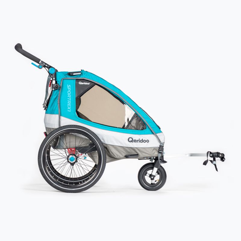 Qeridoo Sportrex1 single person bicycle trailer blue Q-SR1-21-P 3