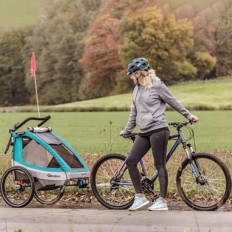 Qeridoo Sportrex1 single person bicycle trailer blue Q-SR1-21-P 10