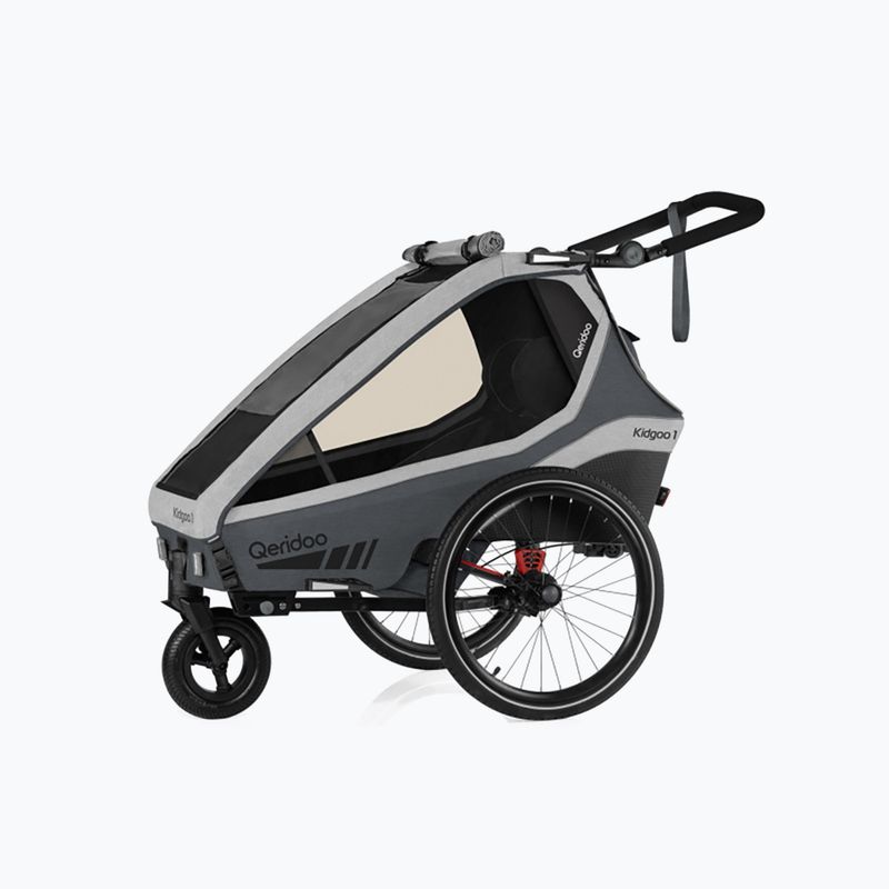 Qeridoo Kidgoo 1 single-seater bicycle trailer grey Q-KDG1-22-SG