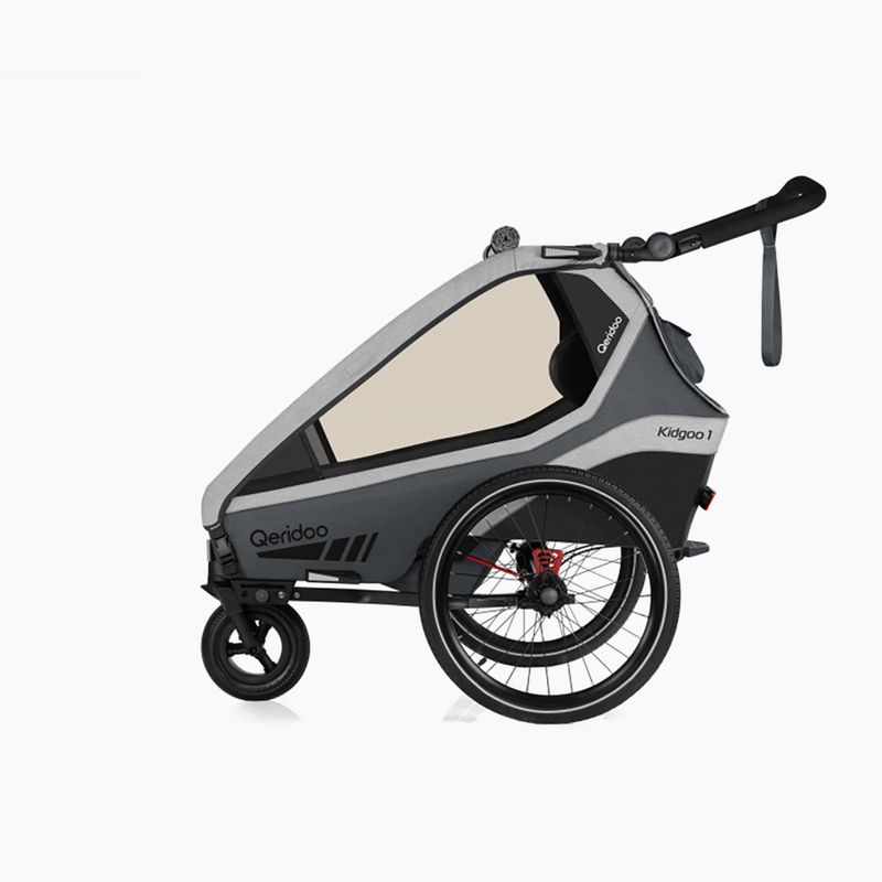 Qeridoo Kidgoo 1 single-seater bicycle trailer grey Q-KDG1-22-SG 3