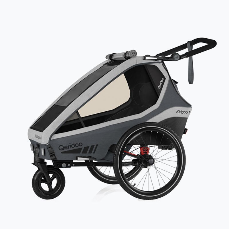 Qeridoo Kidgoo 2 two-seater bike trailer grey Q-KDG2-22-SG