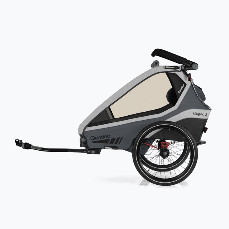 Qeridoo Kidgoo 2 two-seater bike trailer grey Q-KDG2-22-SG 2