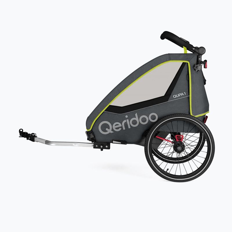 Qeridoo Qupa 1 single person bicycle trailer grey-yellow Q-QUP1-22-LI 2