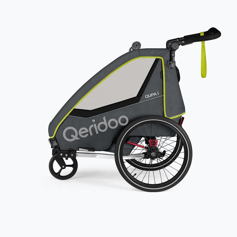 Qeridoo Qupa 1 single person bicycle trailer grey-yellow Q-QUP1-22-LI 3