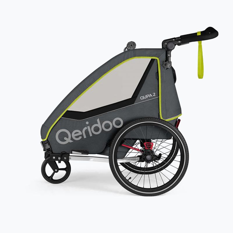 Qeridoo Qupa 2 two-person bike trailer grey-yellow Q-QUP2-22-LI 2