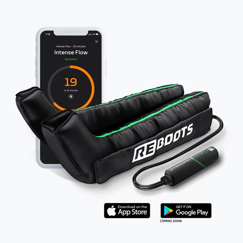 Lymphatic drainage leg sleeves REBOOTS Go Lite black/white/green 2