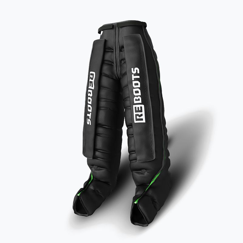 Lymphatic drainage leg sleeves REBOOTS Go Lite Recovery Pants 2.0 2025 Edition black/white/green 2