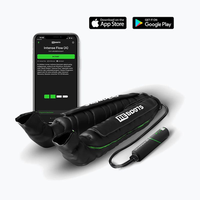 Lymphatic drainage leg sleeves REBOOTS Go Lite Recovery Pants 2.0 2025 Edition black/white/green 7