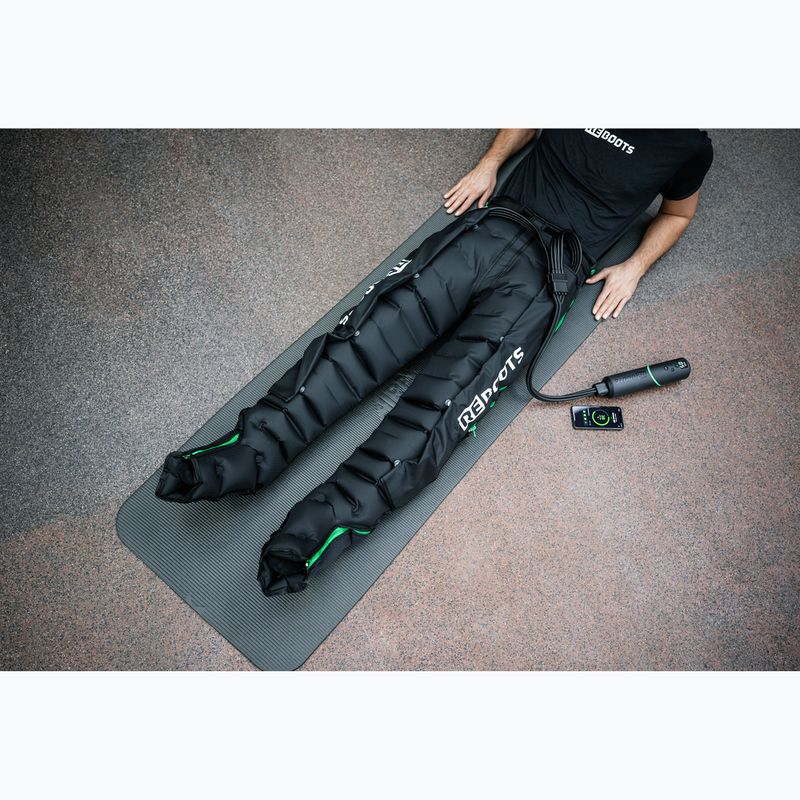 Lymphatic drainage leg sleeves REBOOTS Go Lite Recovery Pants 2.0 2025 Edition black/white/green 10