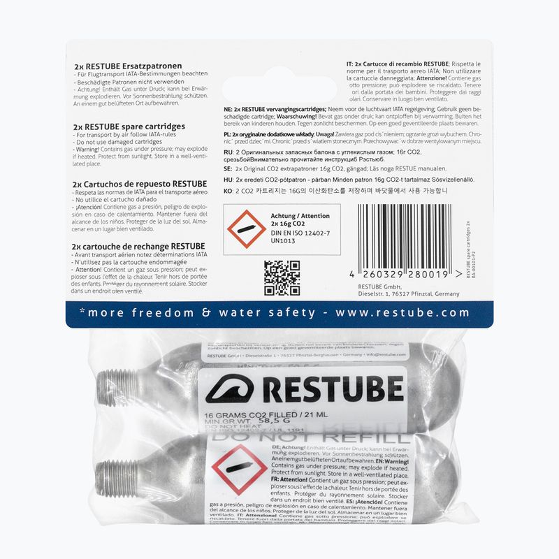 CO2 cartridge (2pcs 16g) for Restube Cartridges belay buoys MRA0004 2