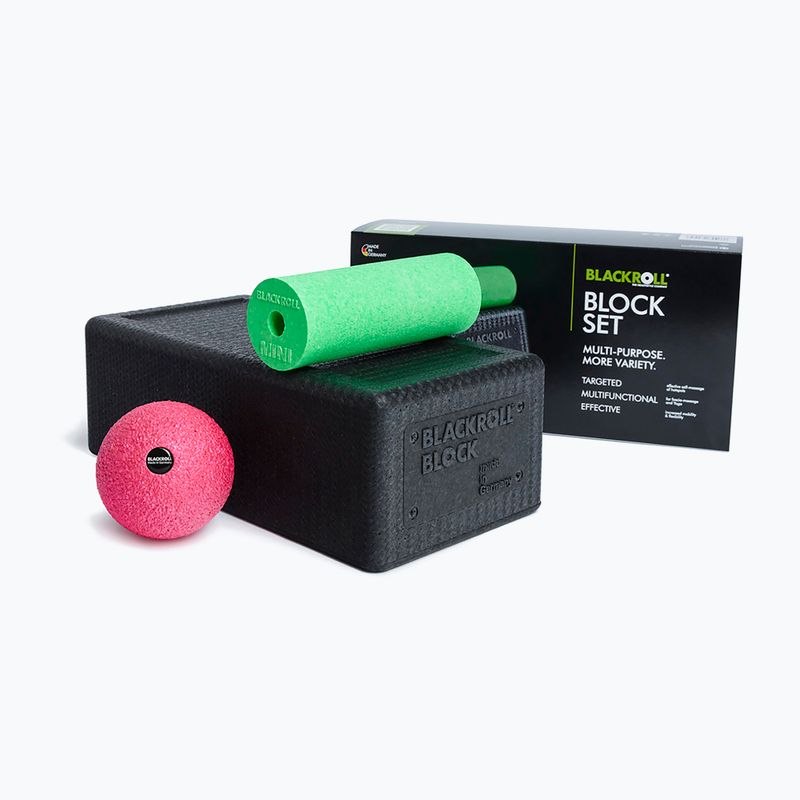 Yoga set BLACKROLL Block black/ green/ pink 3