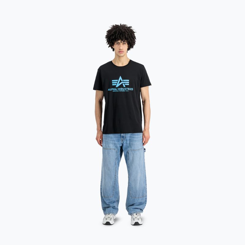 Alpha Industries men's basic black/blue polo shirt 2
