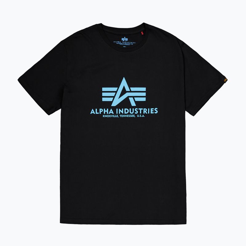 Alpha Industries men's basic black/blue polo shirt 5