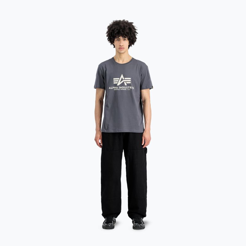 Alpha Industries men's Basic greyblack t-shirt 2