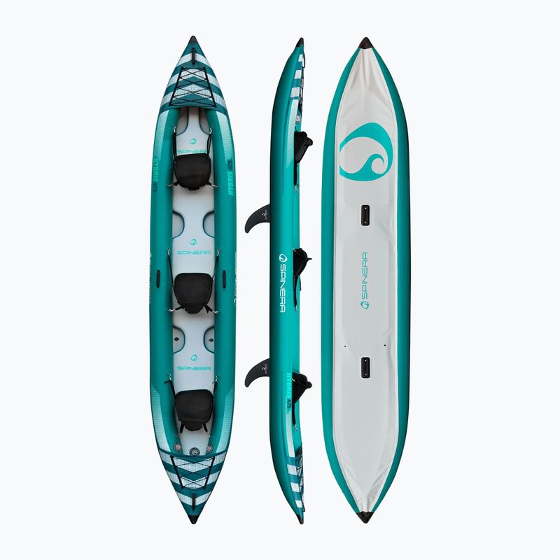 SPINERA Hybris 475 teal/white/grey 3-person inflatable kayak 2