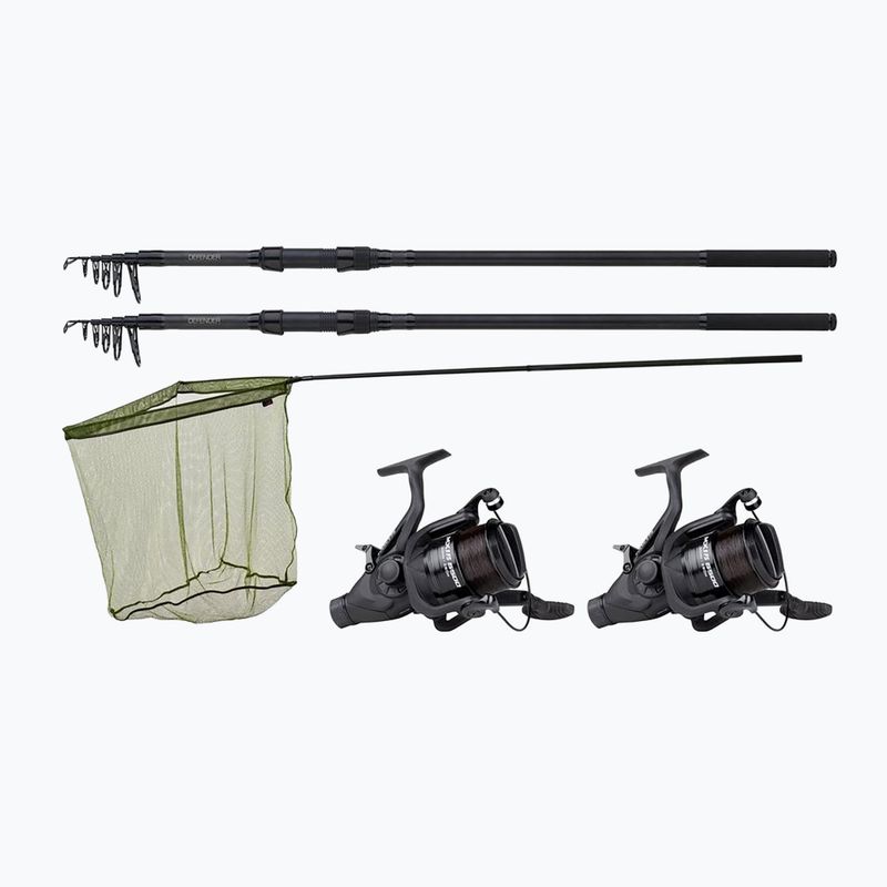 JRC Defender 2 Rod carp combo 2 rods + 2 reels + landing net