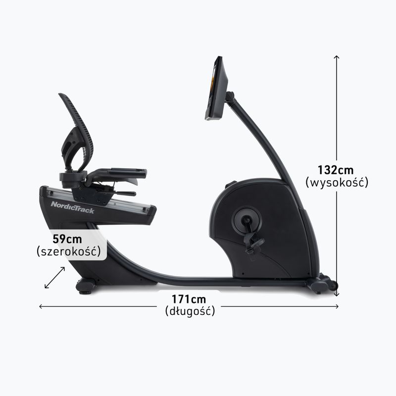 Recumbent exercise bike NordicTrack G10 black 2