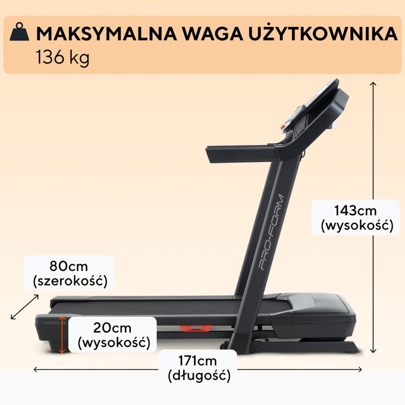 Electric treadmill ProForm Carbon TL black 6