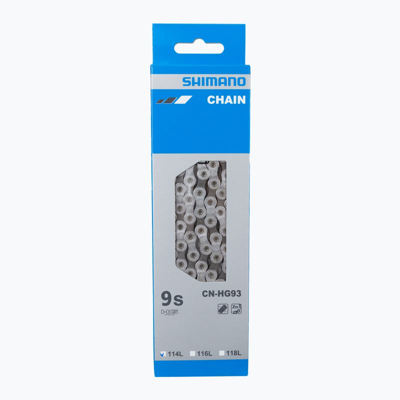 Shimano bicycle chain CN-HG93 + Pin 9rz 114 Links silver ICNHG93114I