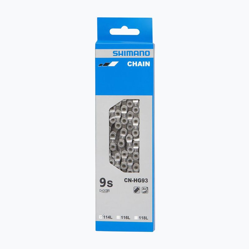 Shimano bicycle chain CN-HG93 + Pin 9rz 114 Links silver ICNHG93114I 2