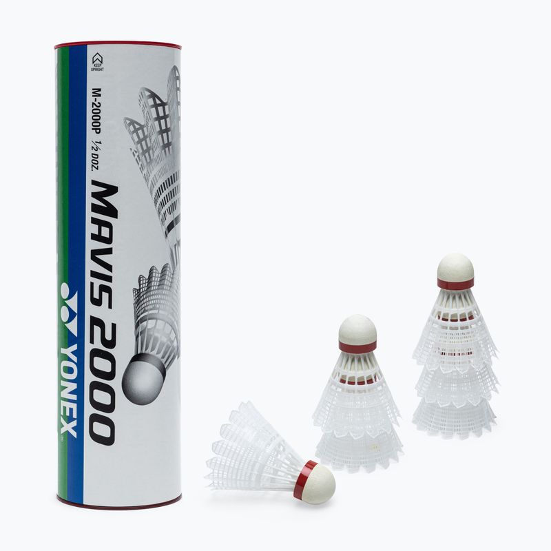 YONEX badminton shuttlecocks Mavis 2000 fast 6 pcs white.