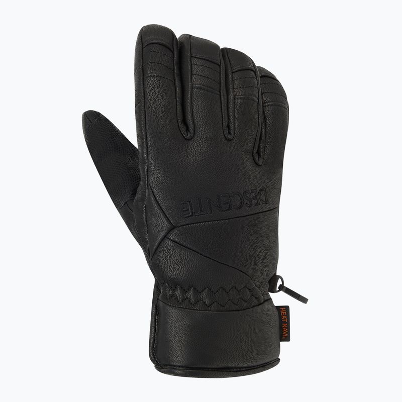 Men's ski gloves Descente Black leather 2