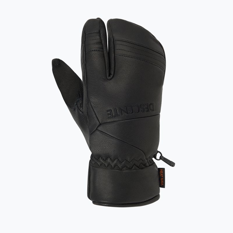 Men's ski gloves Descente 3 Finger Leather black 2