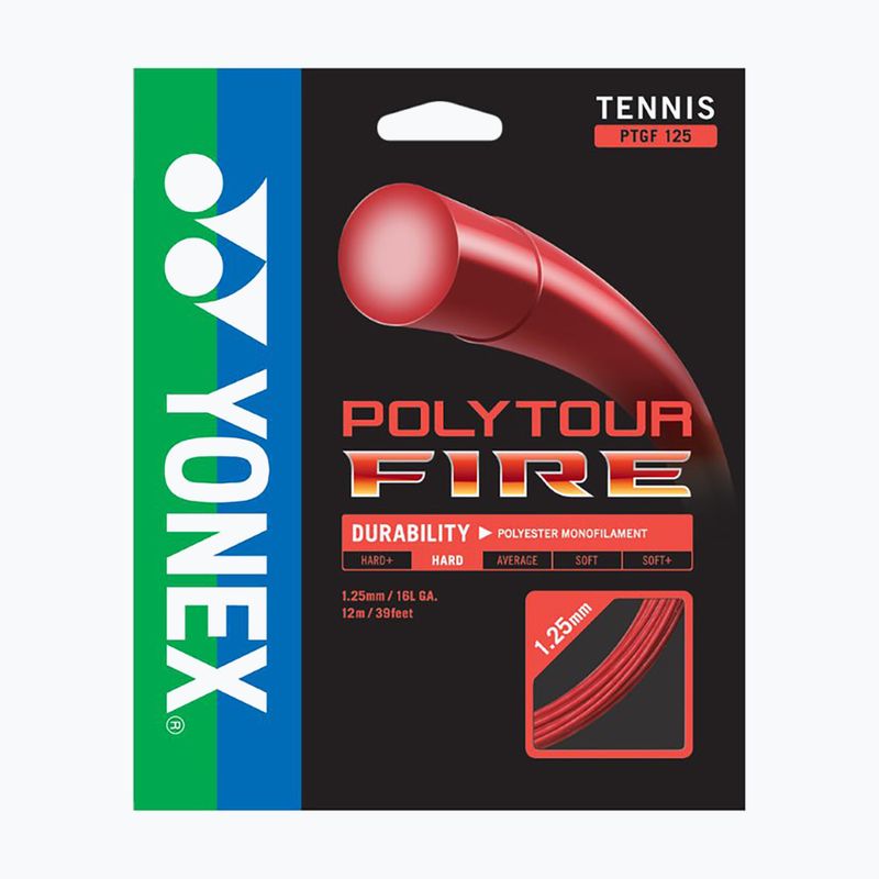 Tennis string YONEX Poly Tour Fire Set 12 m red