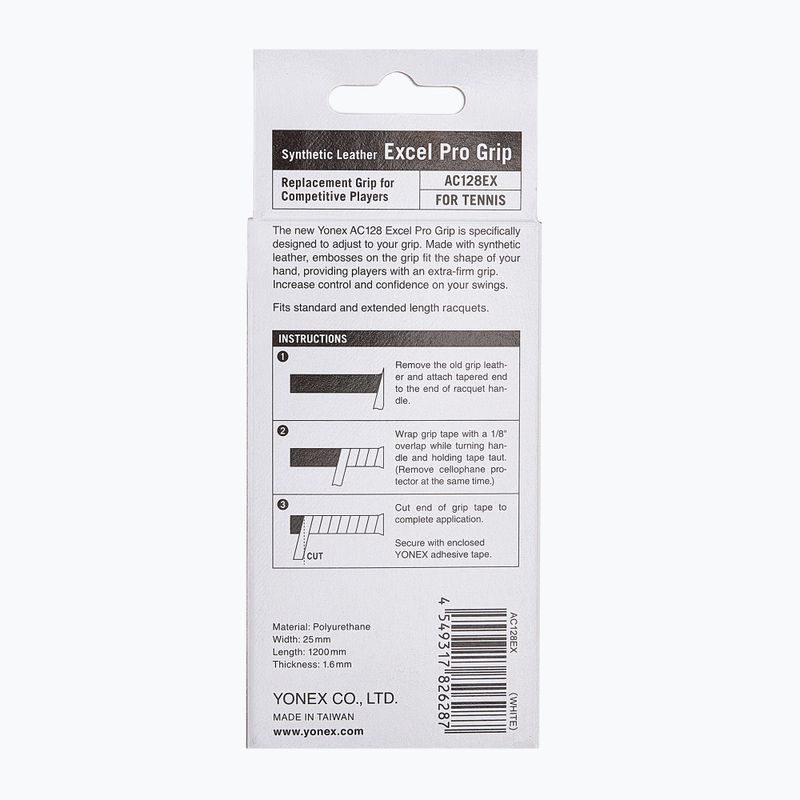 Grip tape for badminton rackets YONEX AC 128 white 2