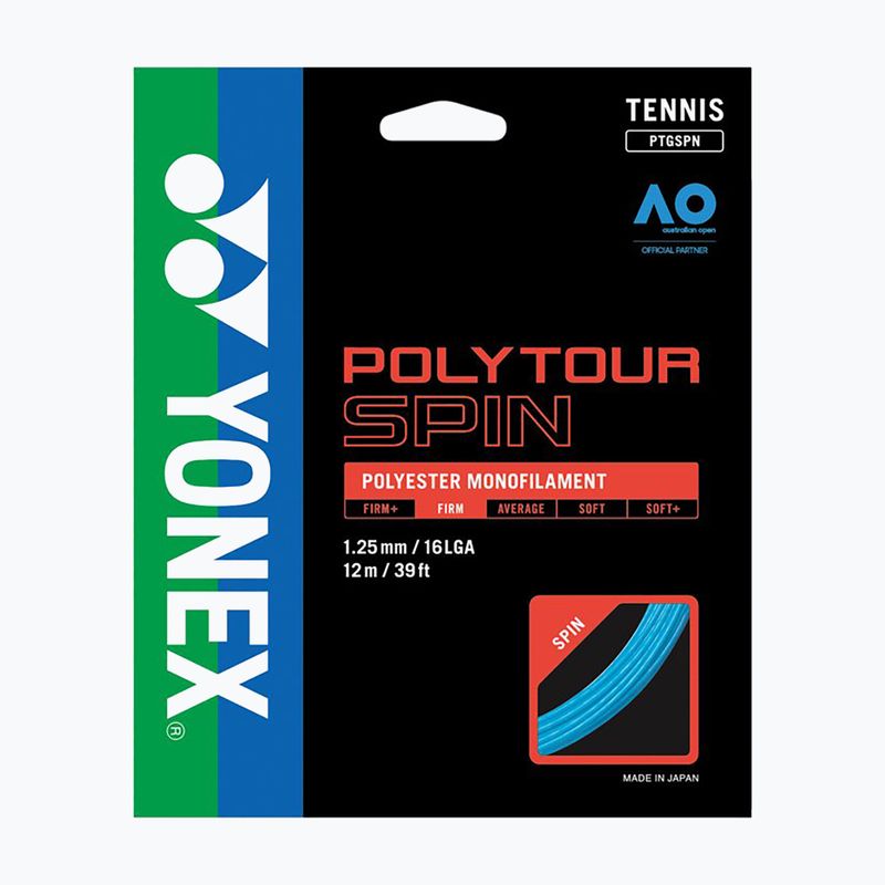 Tennis string YONEX Poly Tour Spin 125 Set black