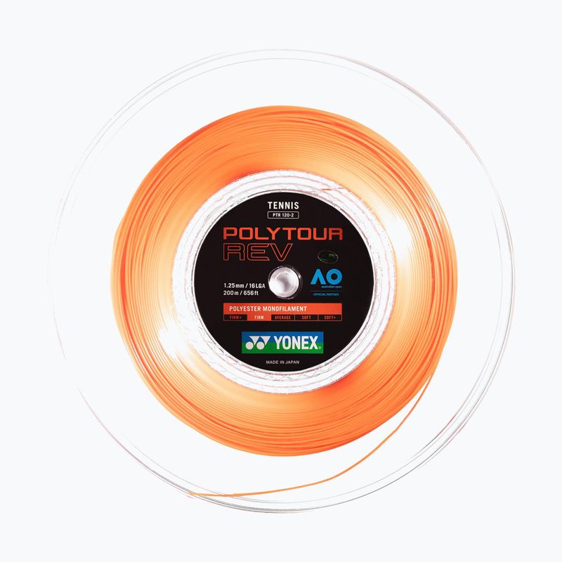Tennis string YONEX Poly Tour Rev 125 Set 12 m orange