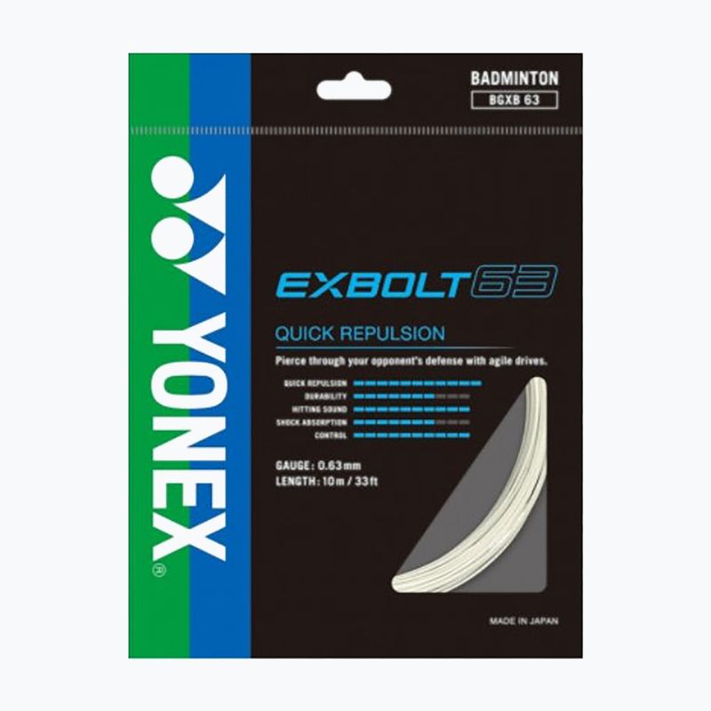 Badminton string YONEX Exbolt 63 Set 10 m white 2
