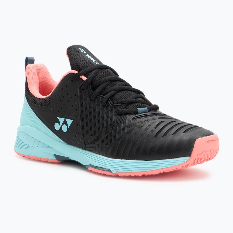 Men's tennis shoes YONEX Sonicage 3 CL black/sky blue