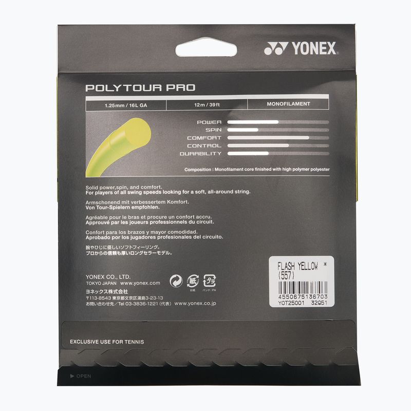 Tennis string YONEX Poly Tour Pro 125 LE Set yellow 2