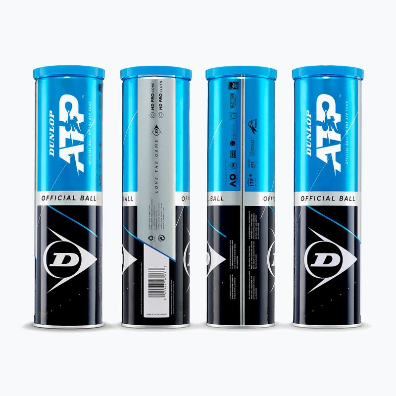 Tennis balls Dunlop ATP Tour 4 pack green 3