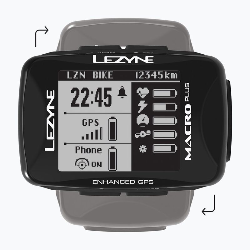 Lezyne MACRO PLUS GPS HRSC Loaded set black LZN-1-GPS-MACRO-V304-HS cycle counter with cadence sensor