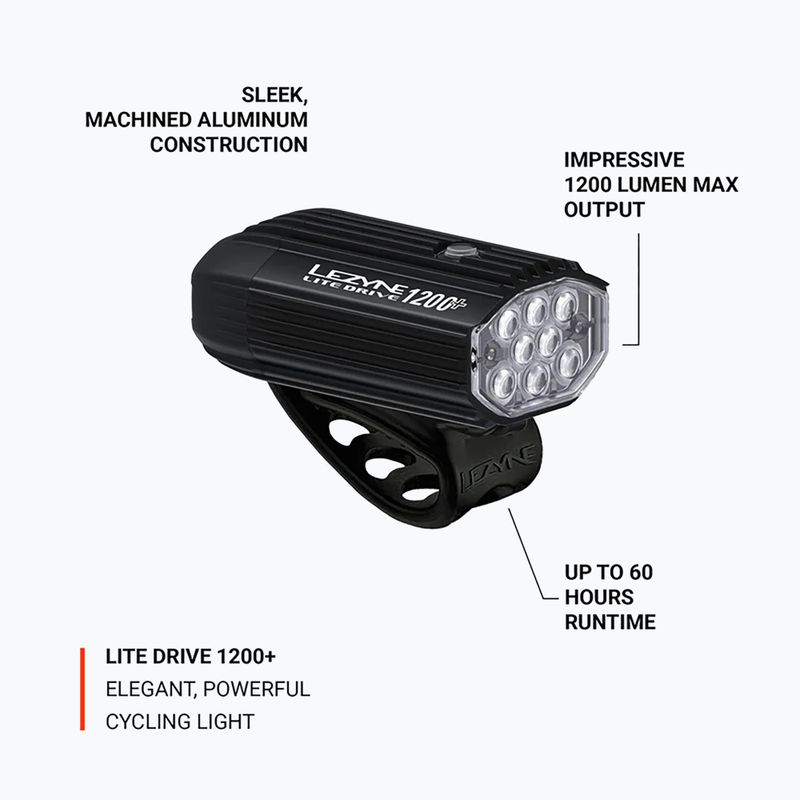 Front bike light Lezyne Lite Drive 1200+ Front satin black 4