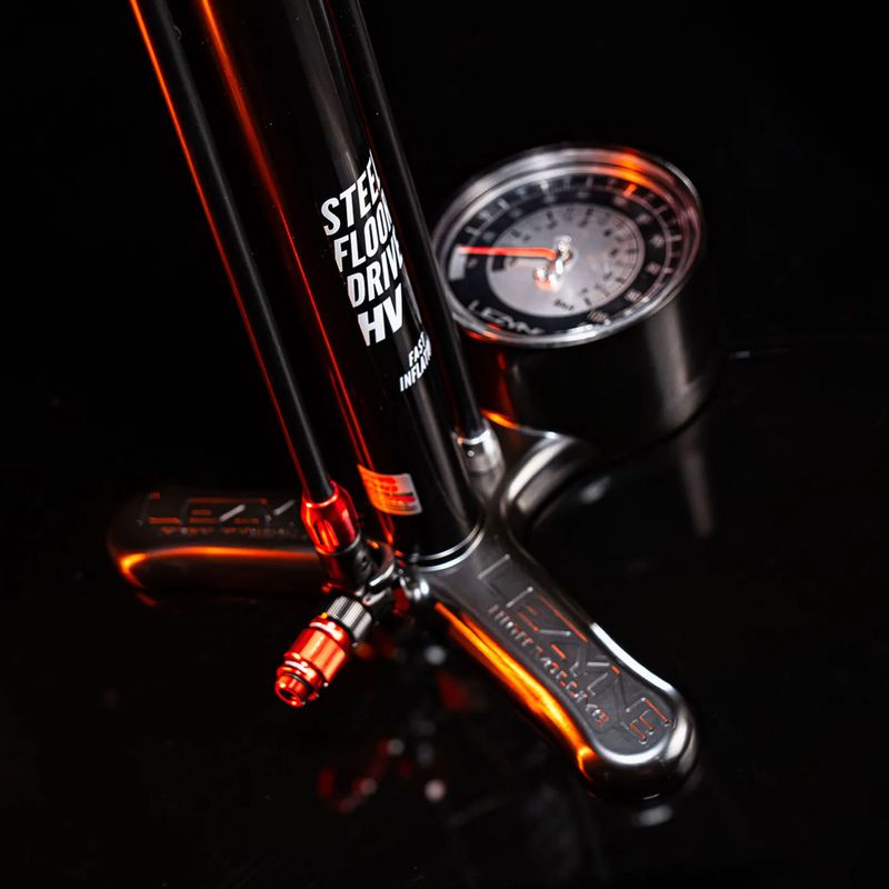 Lezyne Steel HV Floor Drive 3.5 100psi flat black bicycle pump 5