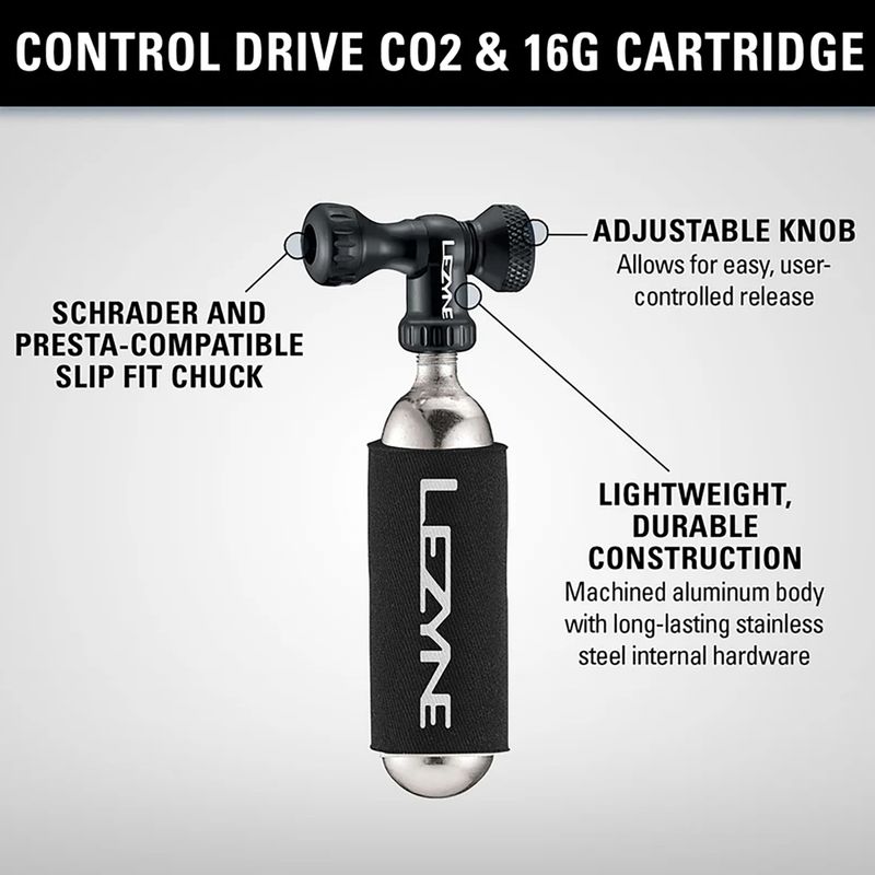 Bike pump Lezyne Control Drive CO2 + 1 x cartridge 25 g gloss black 3