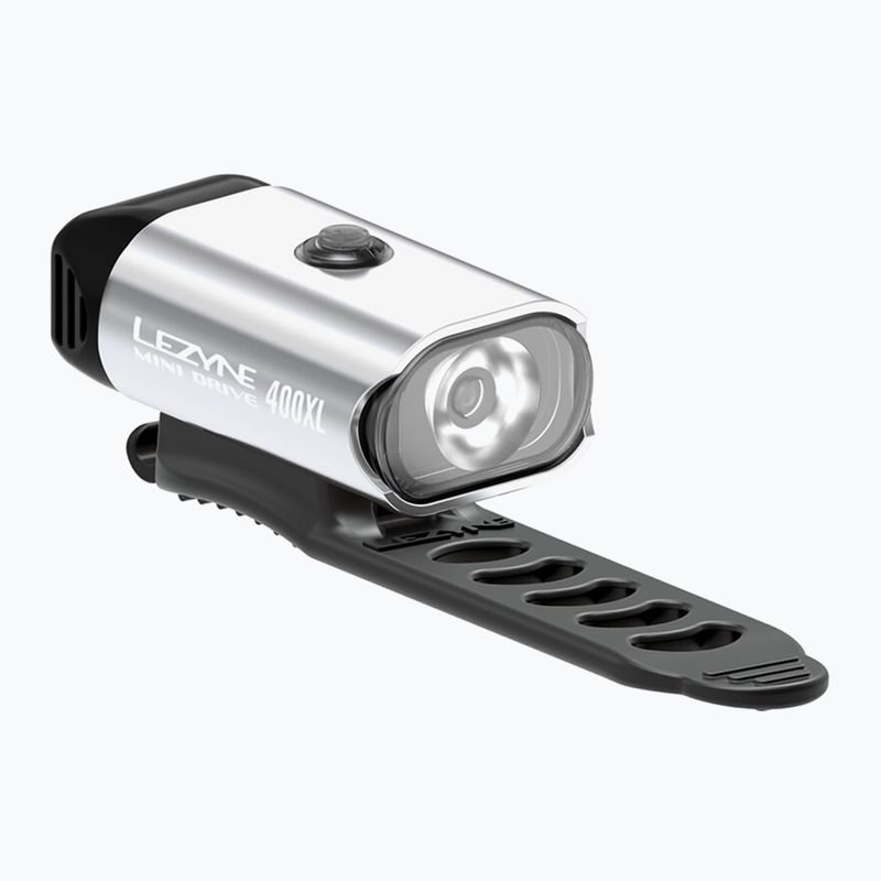 Lezyne Mini Drive 400XL Front gloss silver bicycle lamp