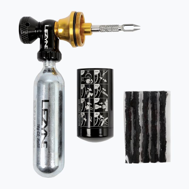 Repair kit for tubeless tyres Lezyne Tubeless Co2 Blaster black/gold 2