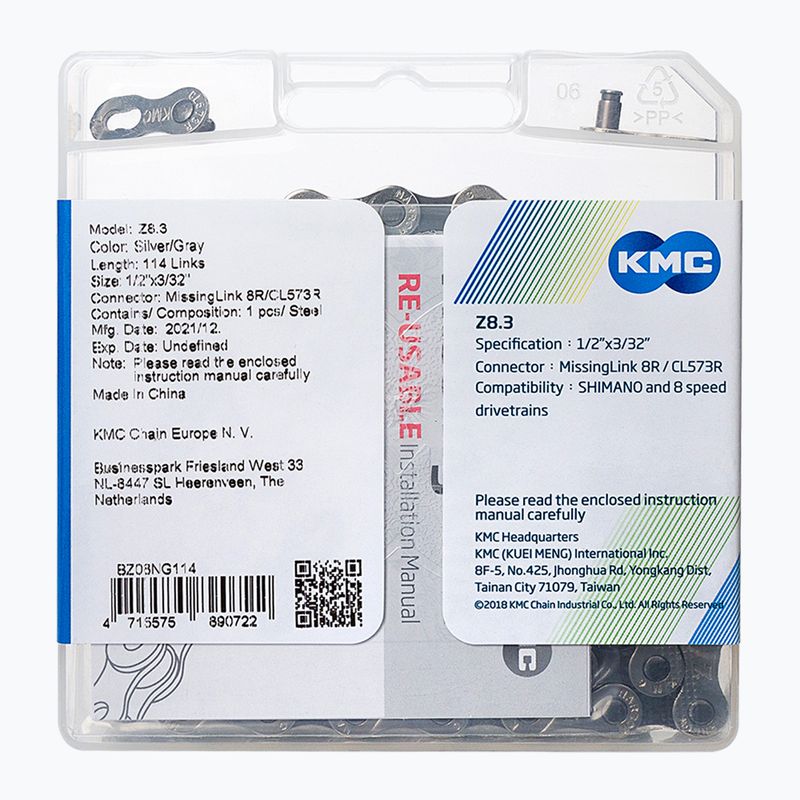 KMC bike chain Z8 x114 grey BZ08NG114 2