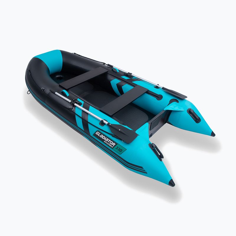 4-person inflatable boat Gladiator B330 AD black/turquoise 3