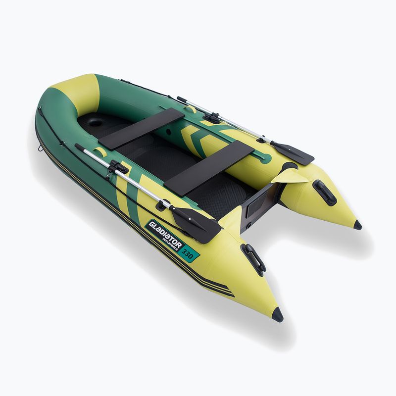 4-person inflatable boat Gladiator B330 AL green/yellow 3