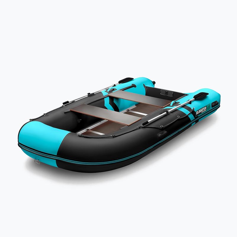 Seven-person dinghy Gladiator B420 AL black/turquoise 3